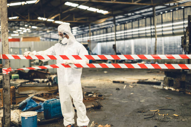 Professional Biohazard Cleanup technician working in Amherst, TX